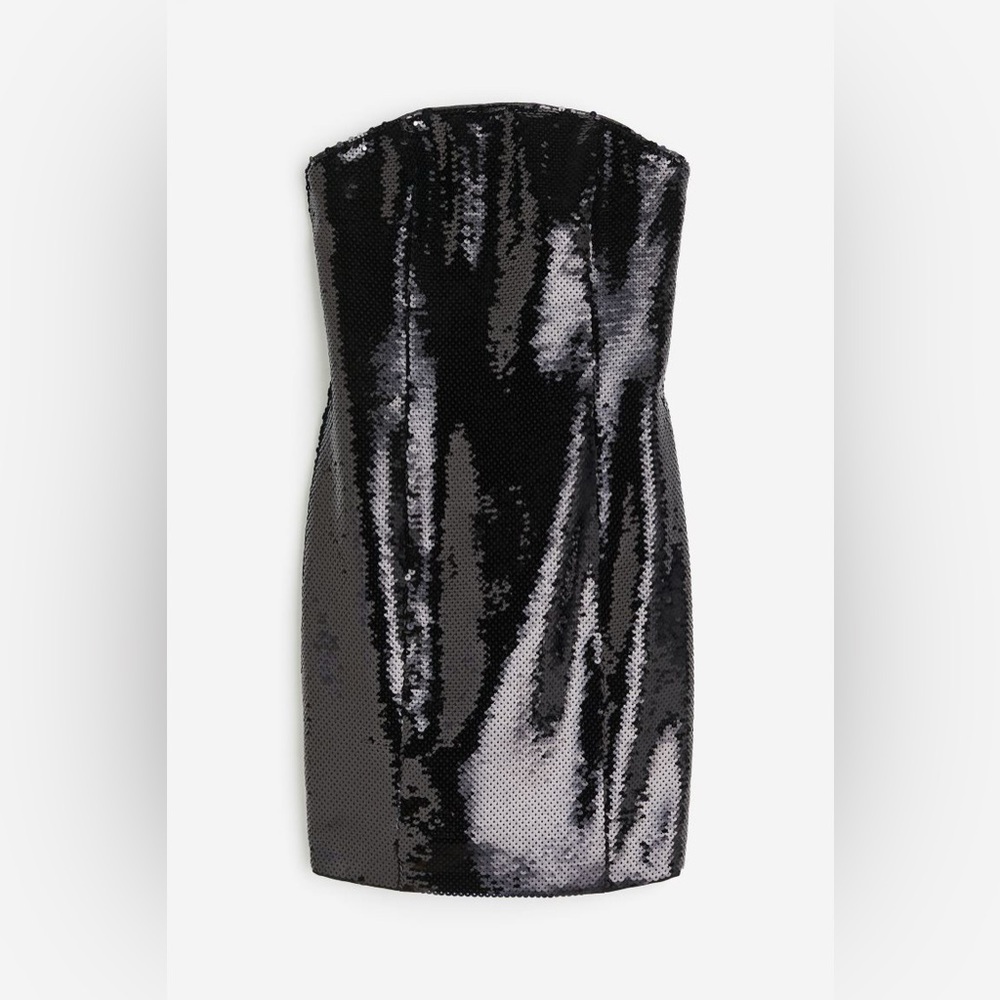 H&M Sequined strapless dress